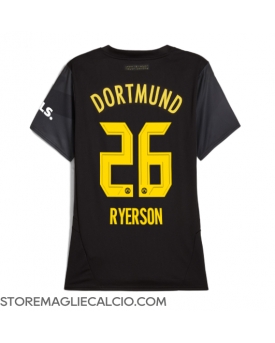 Borussia Dortmund Julian Ryerson #26 Maglia Gara Trasferta Repliche 2024-25 Donna Maniche Corte
